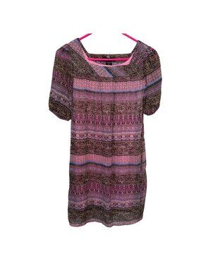 Kandy Kiss Junior Short Sleeve Paisley Print Dress Size L